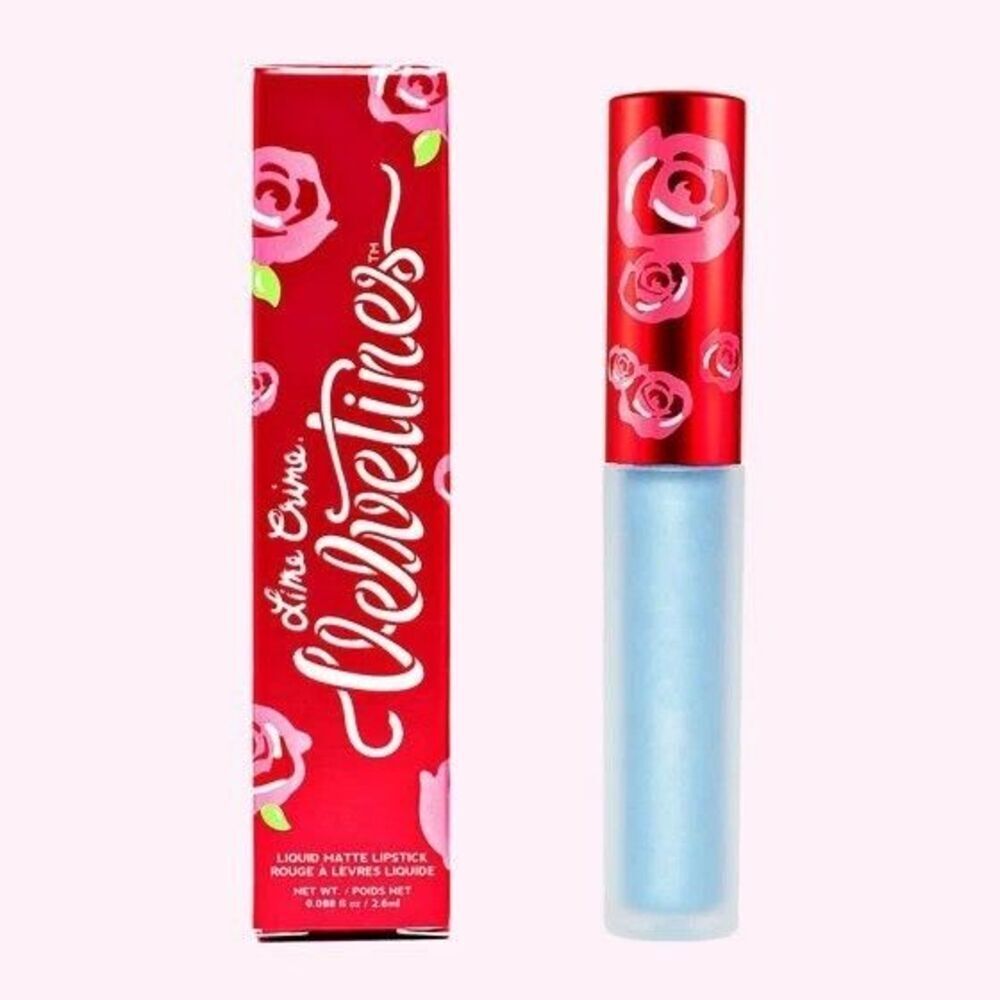 Lime Crime Velvetine Mermaids Grotto Metallic Robin Egg Blue Gold Sheen LIPSTICK